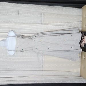 Anthropology Current Air 100% Cotton Full Skirt Polka Dot Seersucker Dress SzM